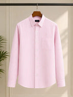 Men's Pink Pure Cotton Striped Shirt