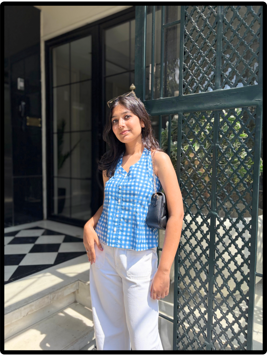 Sky Blue Gingham Tank