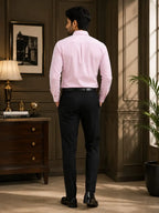 Men's Pink Pure Cotton Striped Shirt