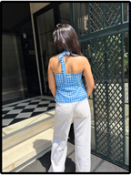 Sky Blue Gingham Tank
