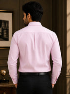 Men's Pink Pure Cotton Striped Shirt