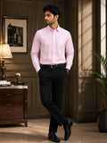 Men's Pink Pure Cotton Striped Shirt