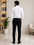 Men's White Pure Cotton Striped Full Sleeve Shirt