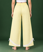 Women’s Cotton Palazzo Pants with Lace Hem