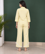 Women’s Cotton Striped Co-Ord Set | Shirt & Wide Leg Pants
