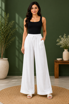 Women’s Pure Cotton High-Waist Wide-Leg Palazzo Pant