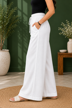 Women’s Pure Cotton High-Waist Wide-Leg Palazzo Pant