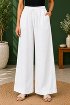 Women’s Pure Cotton High-Waist Wide-Leg Palazzo Pant