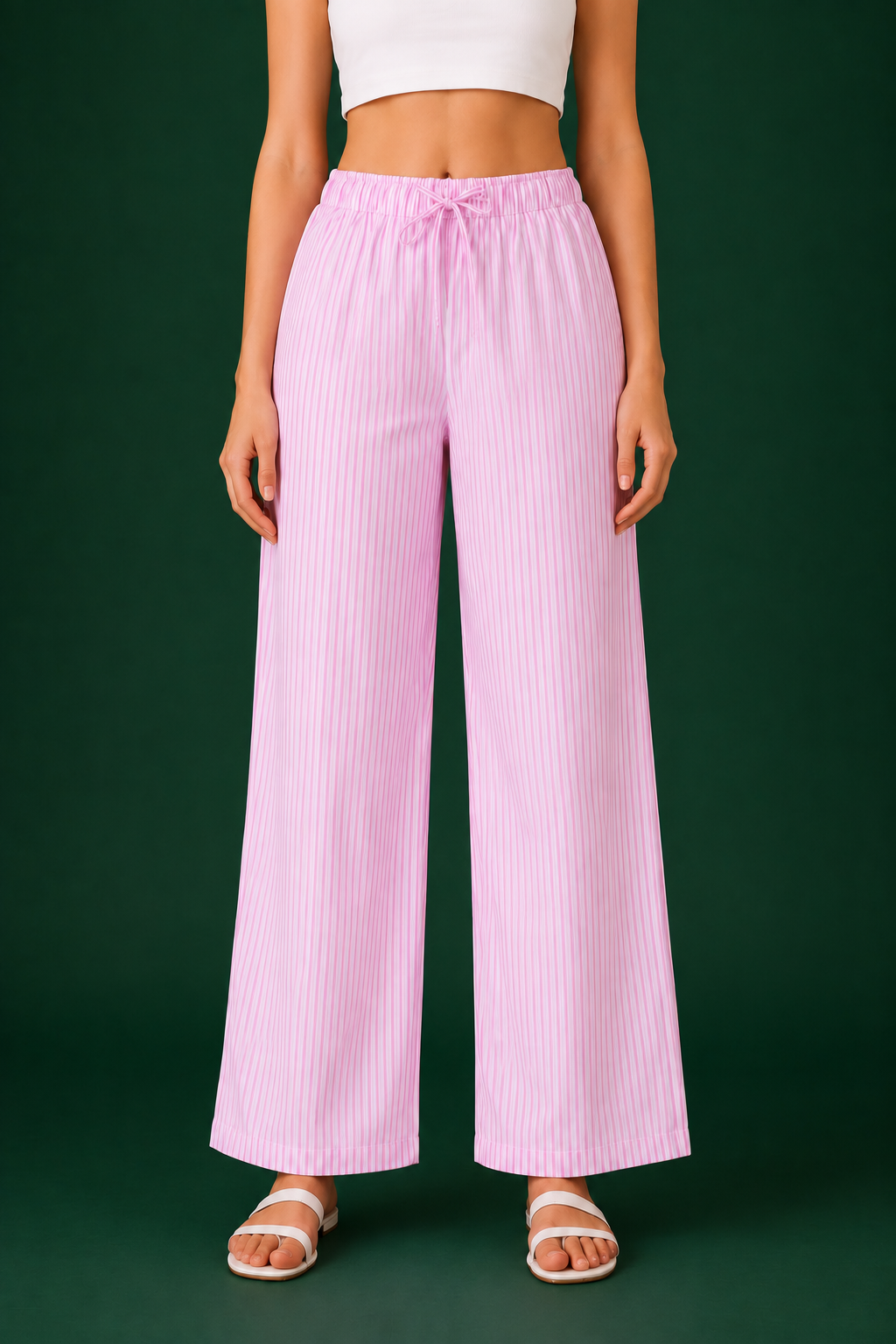 Women’s Pure Cotton High-Waist Wide-Leg Palazzo Pant