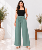 Women’s Pure Cotton High-Waist Wide-Leg Palazzo Pant