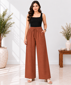 Women’s Pure Cotton High-Waist Wide-Leg Palazzo Pant
