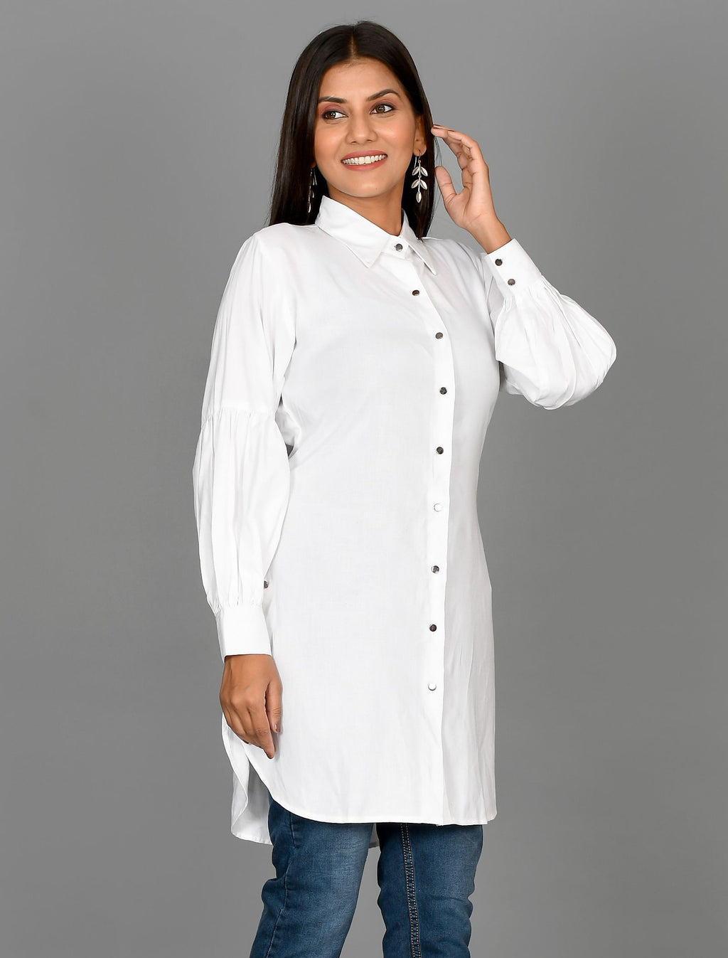 white long formal shirt