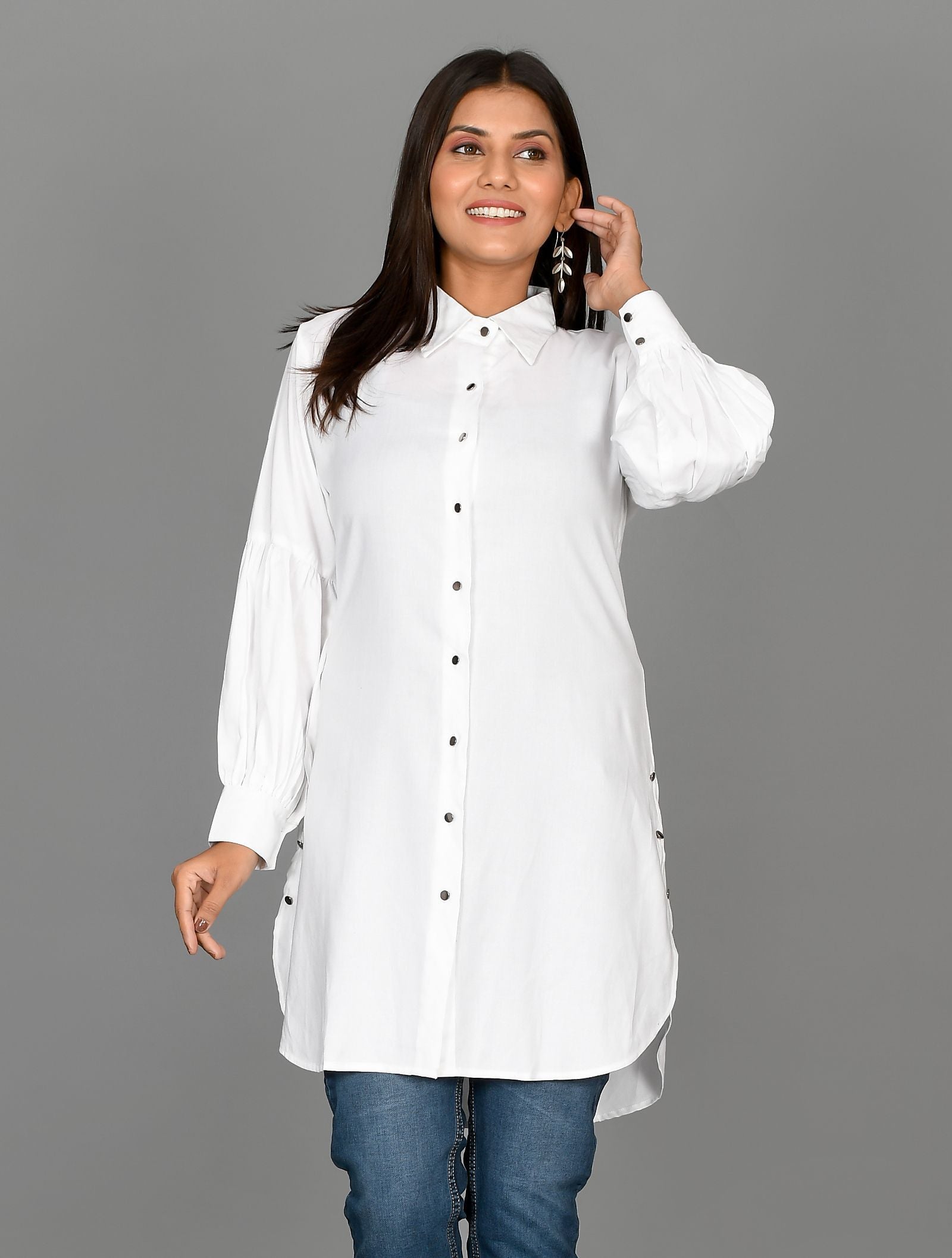 white long formal shirt